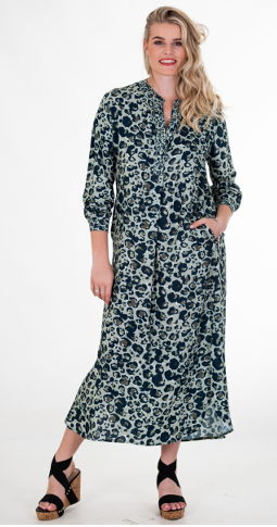 Mandarin Maxi Shirt Dress